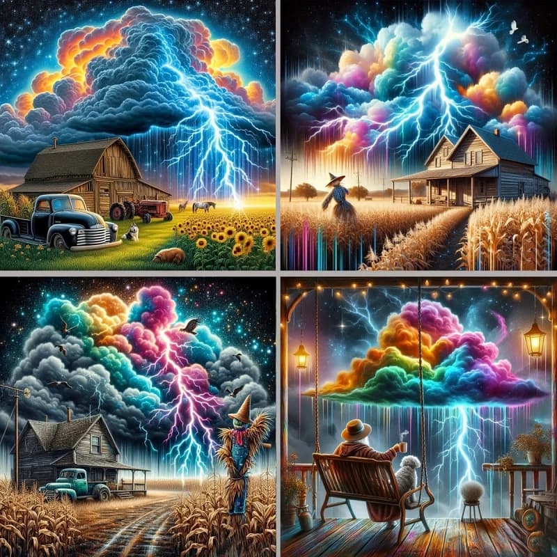 4 set di diversi motivi di pittura con diamanti a effetto fulmine, selezione casuale di 1 pezzo o un set completo di 4 pezzi, in vari modelli.