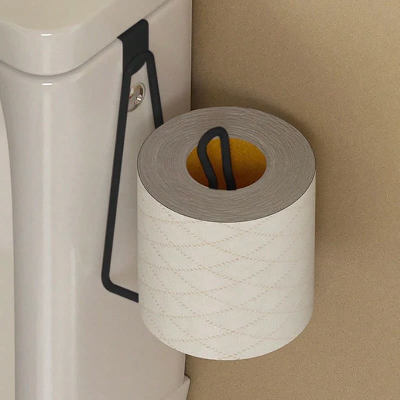 Portarotolo da parete per carta igienica - Facile installazione, design salvaspazio senza foratura, finitura verniciata