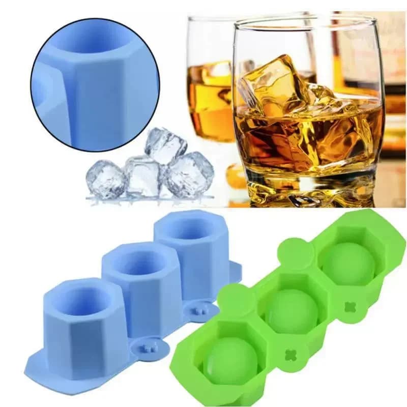 Stampo per vassoio di ghiaccio in silicone a 3 fori Bicchieri da vino Creativo Cactus Vaso di fiori Stampi in gesso Cucina Cottura della torta Stampo in materiale alimentare