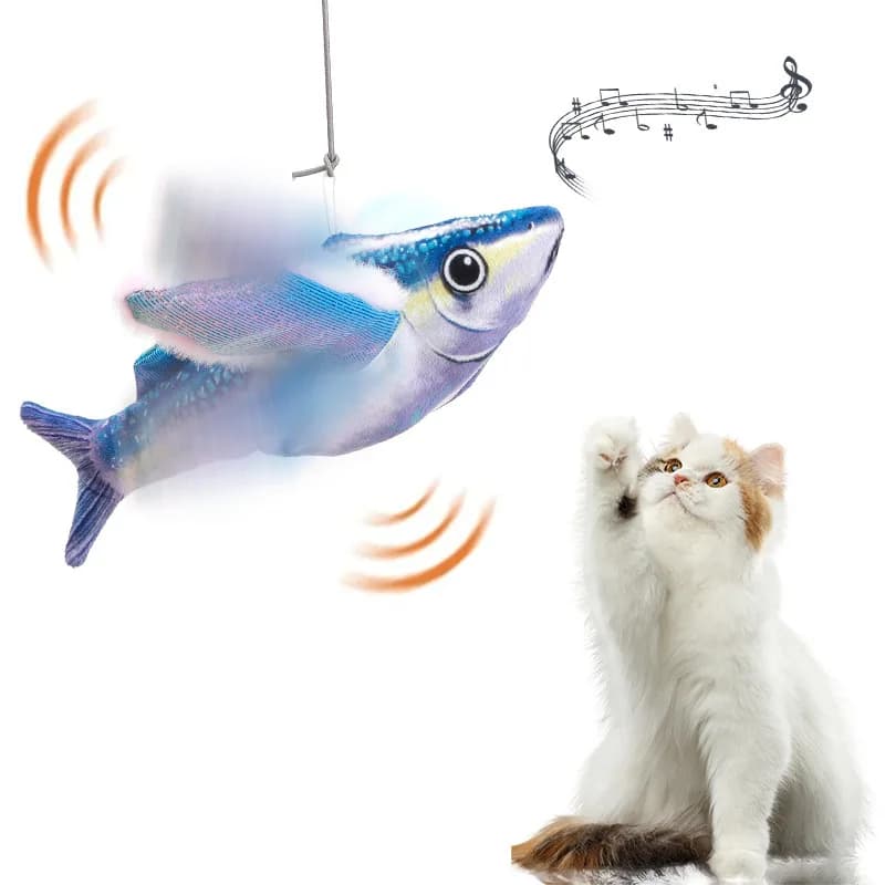 2025 New Fish Pat Make Sound Cat Toys Interattivo Ricarica intelligente Cane Gatto Giocattolo Giocattoli di peluche per gatti, Giocattolo biomimetico per gatti con pesci