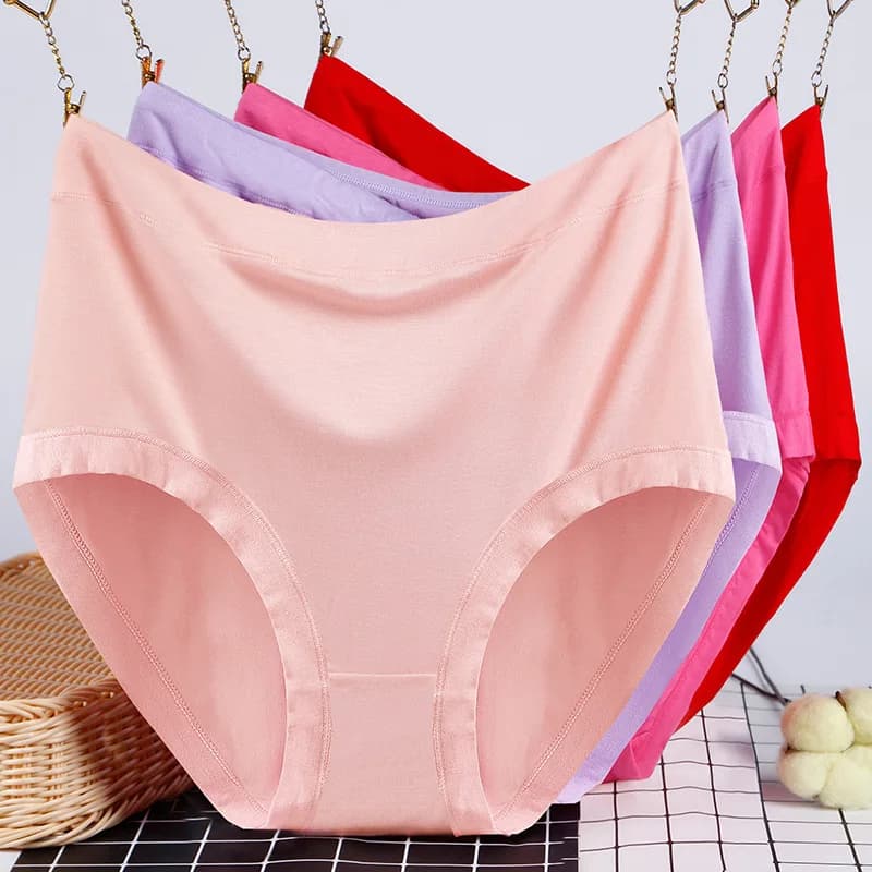 3pcs Women Panties Girl Modal Brief Female Plus Size Underpant Comfort Ventilate Underwear Elastic Lingerie Lady Solid Intimates