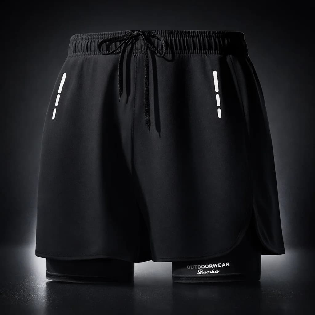 Men's Swim Trunks Quick Dry Athletic Shorts with Compression Liner for Beach Pool Running Gym