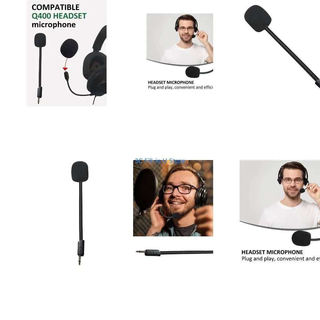G8TA Microphones for Quantum 400 Gaming Headsets 3.5mm Detachable Microphones Boom