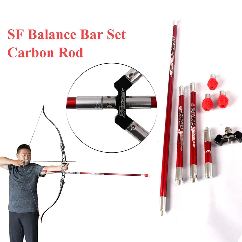Stabilizzatore in carbonio per tiro con l'arco 30" 12" 5" Balance Bar 40 ° Peso dell'ammortizzatore del bersaglio da tiro con l'arco con arco ricurvo composto V-bar