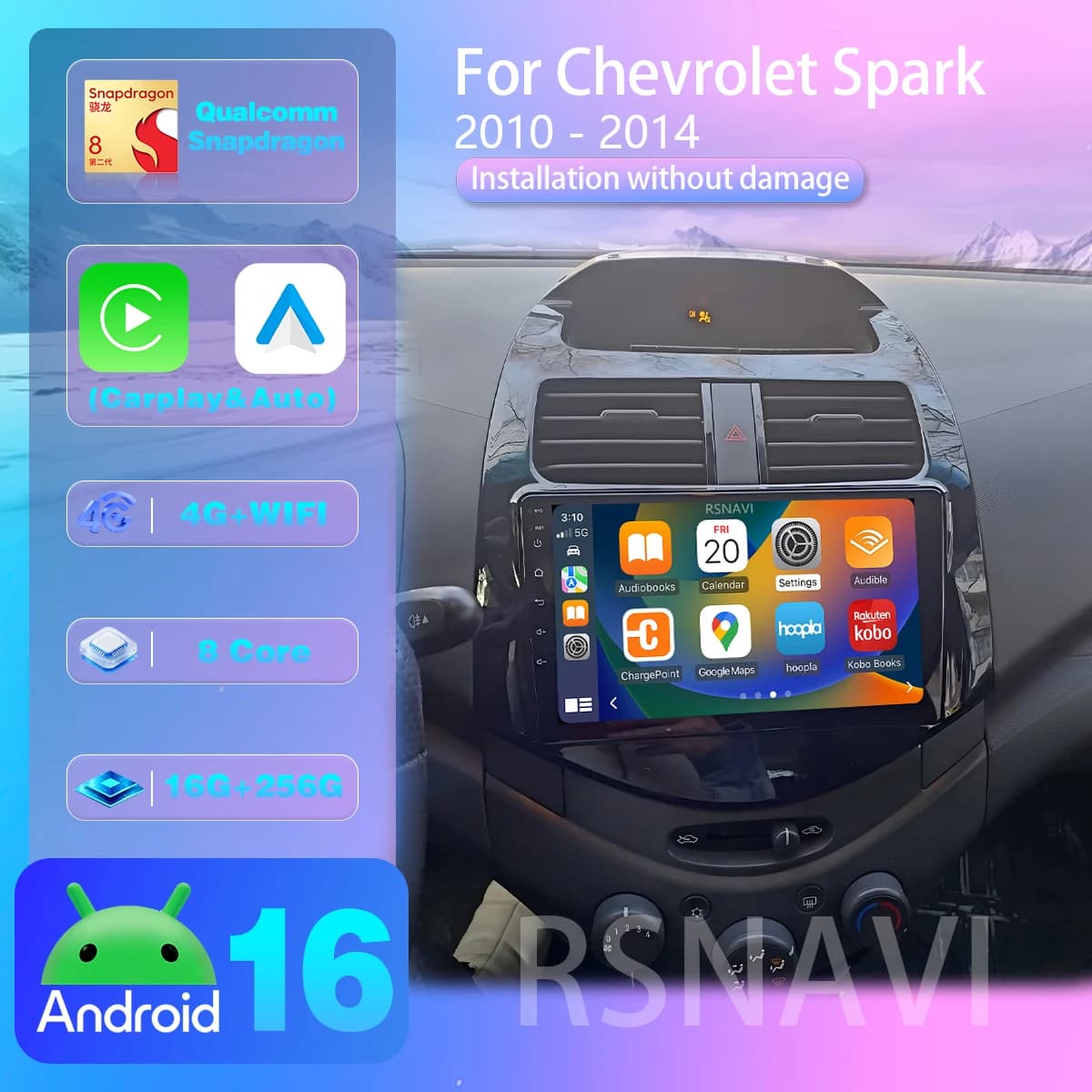Android 16 For Chevrolet Spark 2010 2011-2014 DSP Autoradio Stereo Head Unit 2din Autoradio Stereo Head Unit BT video Car radio