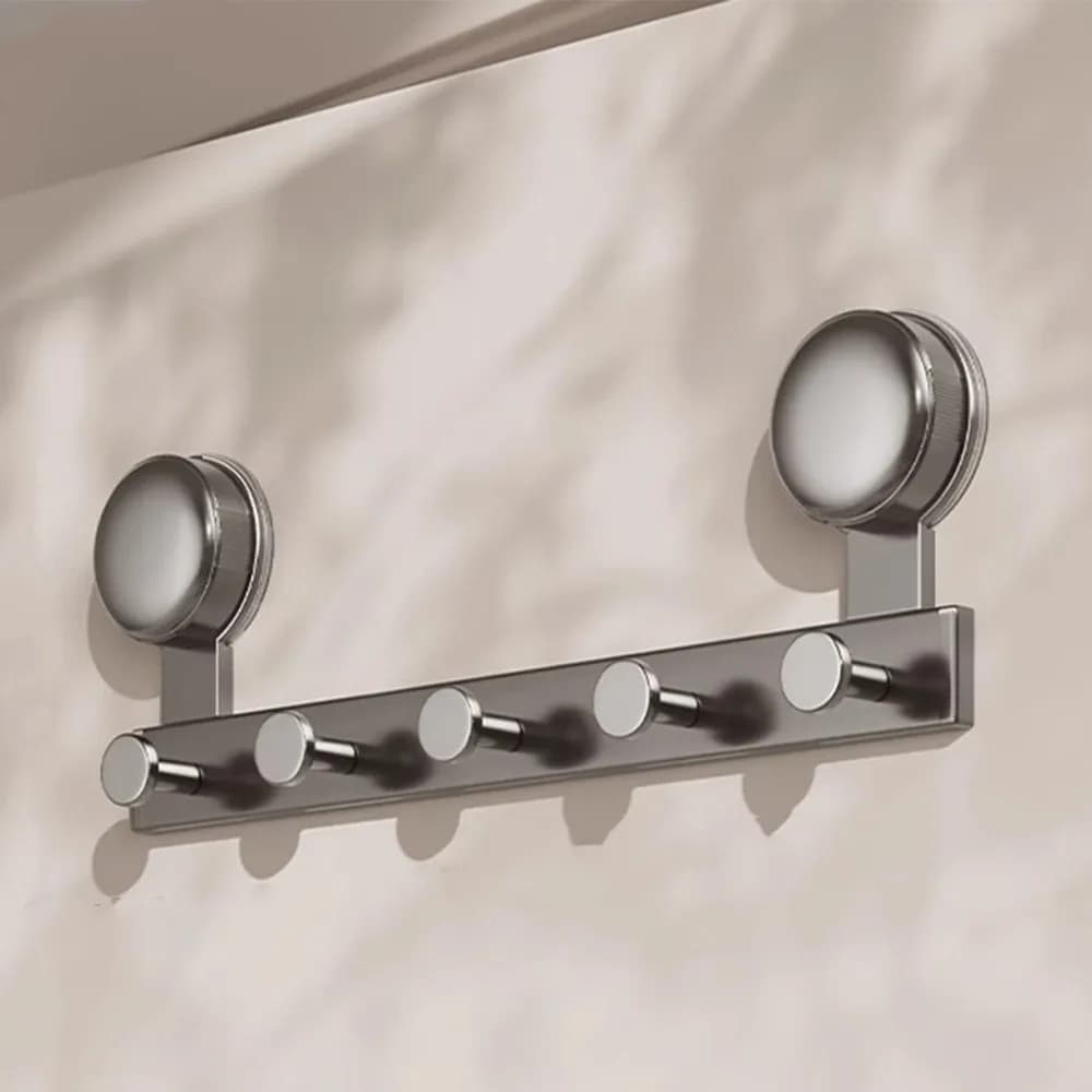 Door hook with suction cup 4/5/6 hooks, anti-rust metal furniture coat hangers, durable and practical, for clothes and bathrobes, for bedroom