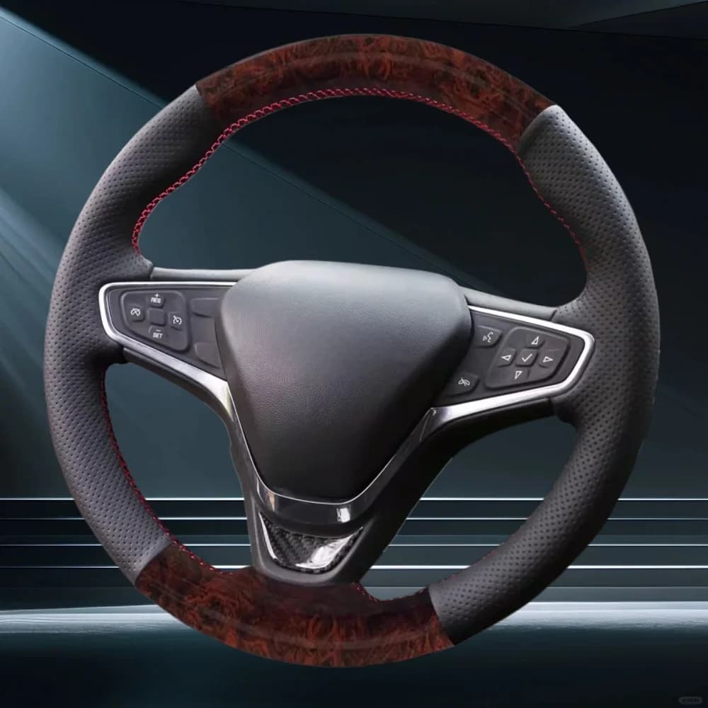 Coprivolante in Vera Pelle Intrecciata Resistente all'Usura per Chevrolet Opel Ampera-E, Malibu XL 2015-2019, Equinox 2017-2019
