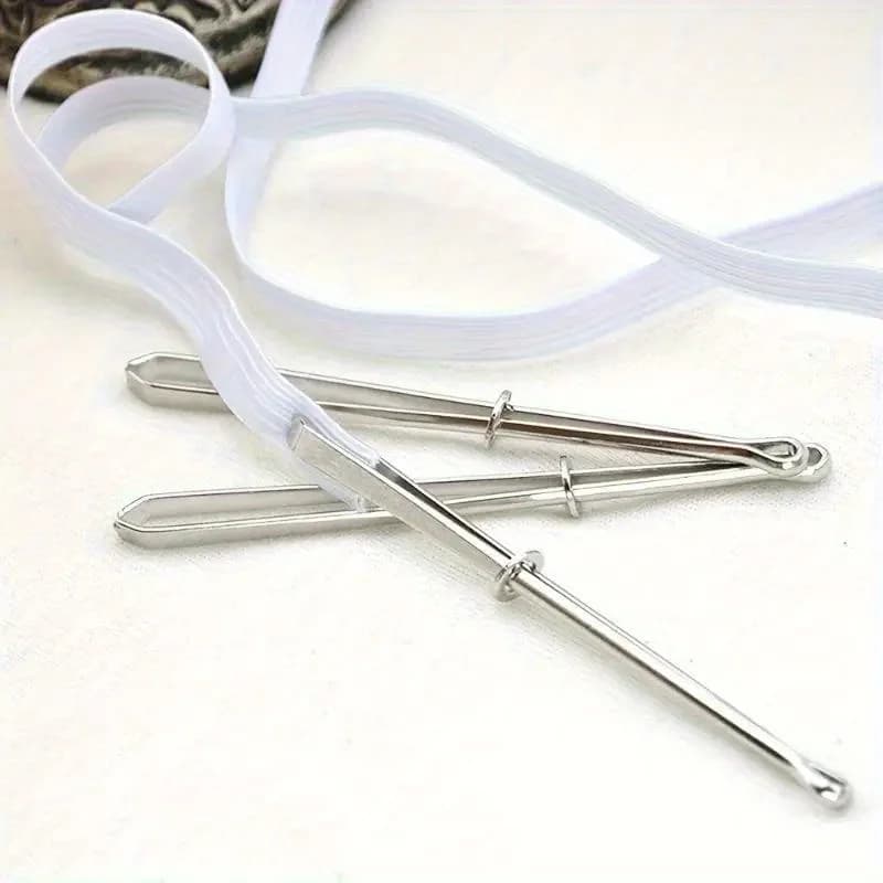 1 Pezzo Attrezzo Bianco per Infilare Elastici, Guida per Inserimento Elastico Fai-da-te per Cinture e Cinturini di Pantaloni, per Inserimento di Elastici e Coulisse