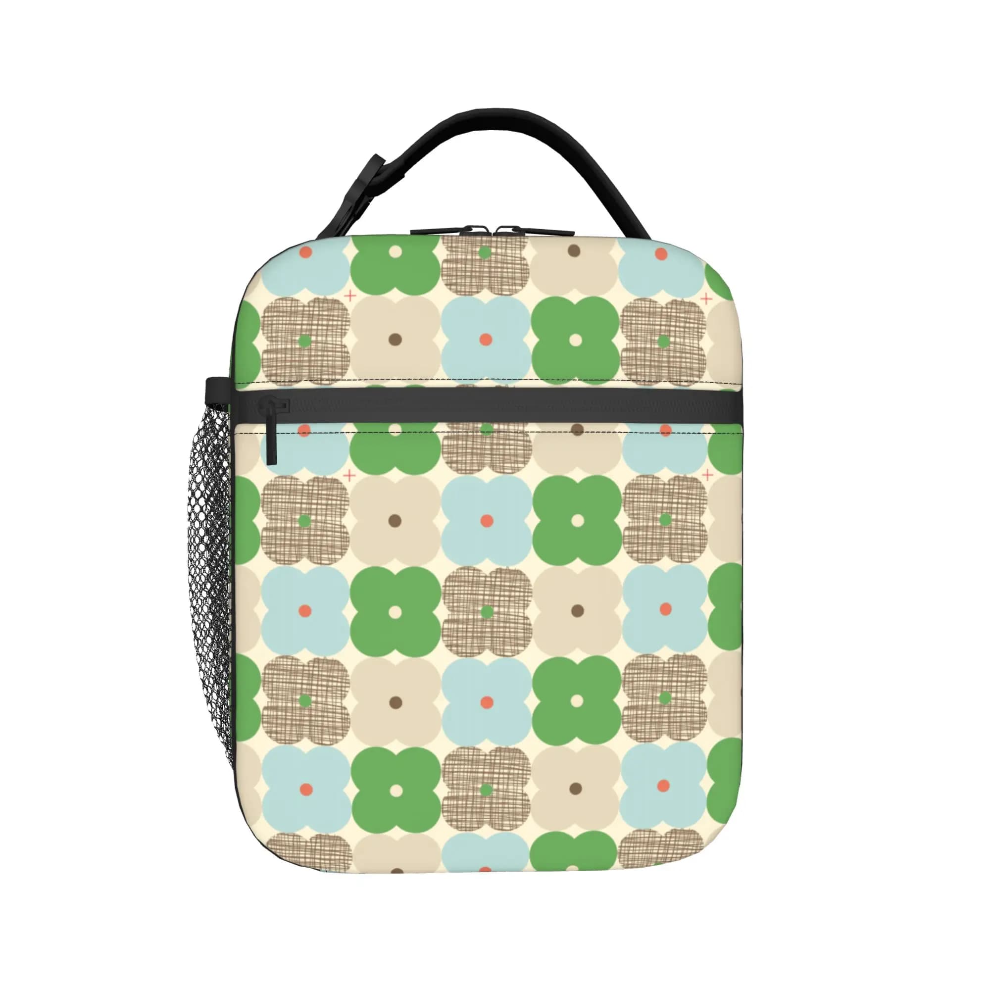 Custom Flower Check Scribble Pattern Insulated Lunch Tote Bag for Women Orla Kiely Resuable Cooler Thermal Food Lunch Box School