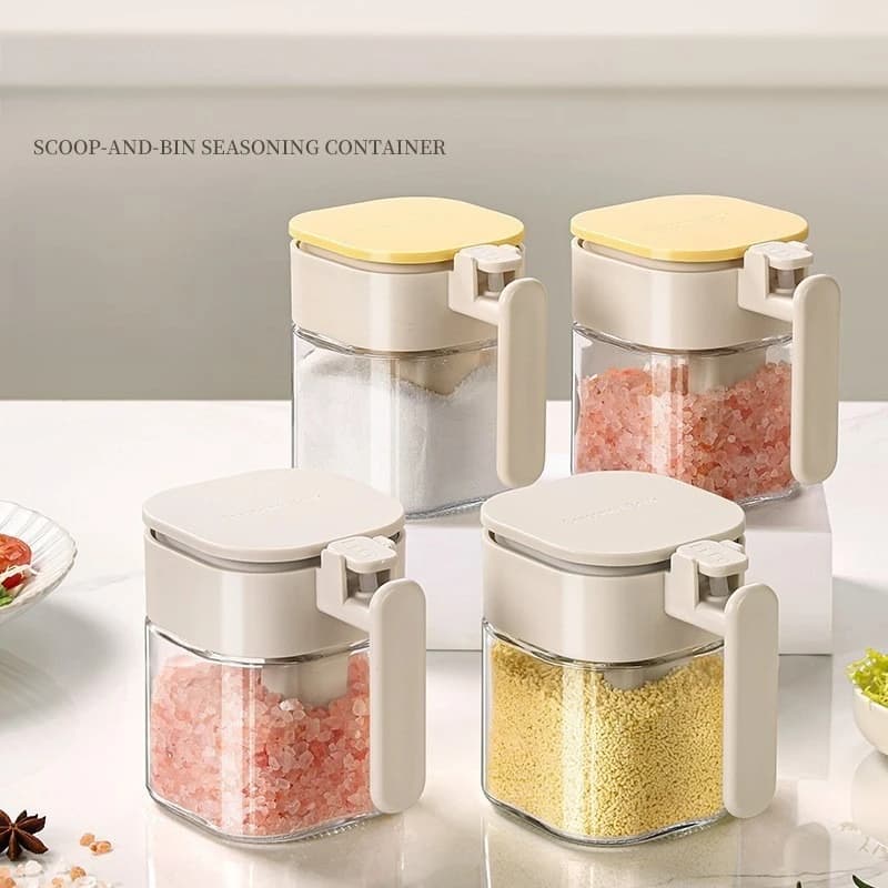 Set di barattoli per spezie da cucina Contenitori ermetici in vetro per conservare condimenti di sale e pepe