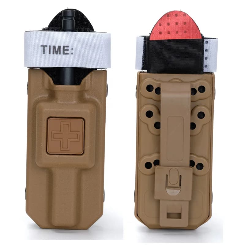 2 pezzi Tactical laccio emostatico Cat Storage Box Bag MOLLE Package Fan Outdoor Emergency tournietrats for