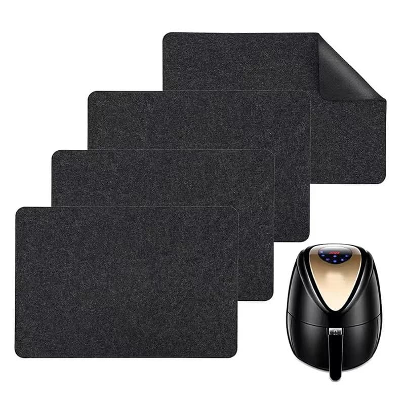 Heat-Resistant Felt Appliance Sliding Mat, Non-Slip Silicone Base For Air Fryer, Coffee Maker & Kitchen Protection 44x30cm