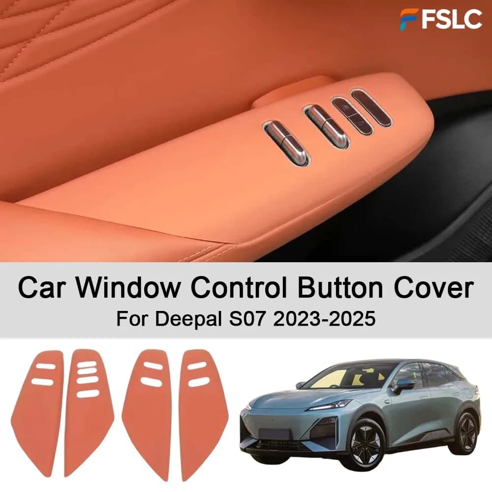 Copertura per Pulsanti di Controllo Finestrini Auto, Decorazione per Deepal S07 2023-2025, Nero Arancione Verde, Accessorio di Stile per Auto