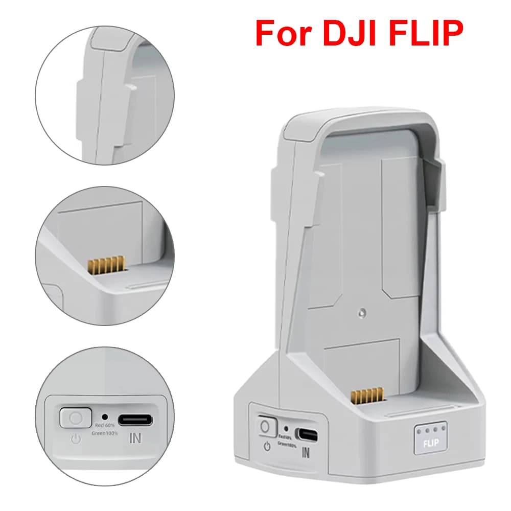 Caricabatteria per DJI Flip Hub di ricarica bidirezionale Kit stazione di ricarica Power Bank per maggiordomo verticale per accessori drone DJI Flip