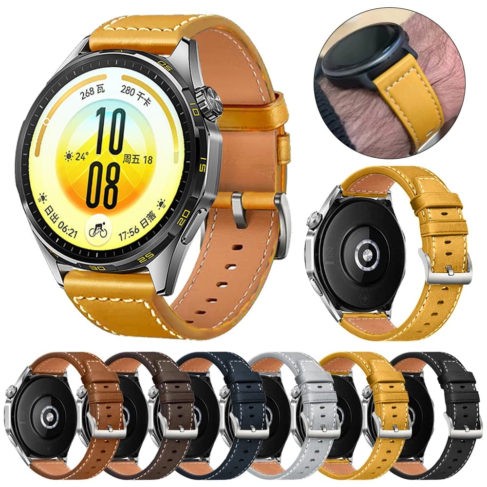 20mm 22mm Leather Watch Strap for Huawei Watch GT7 6 5 4 46mm Men Bracelet for Huawei GT 7 6 5 Pro GT3 2 42mm Ultimate Buds Band