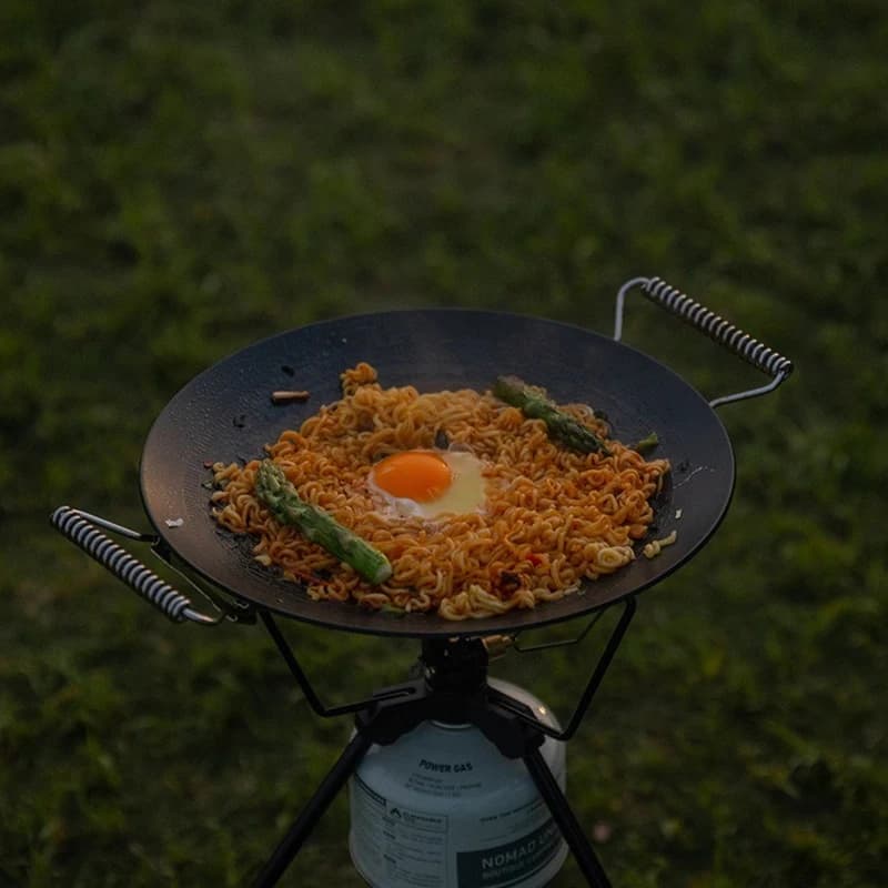 CAMPINGMOON GRW-45F Large 3-Ply Steel Non-Stick Griddle Pan Speckled Finish Foldable Handle, Kitchen Cooking And BBQ Pan