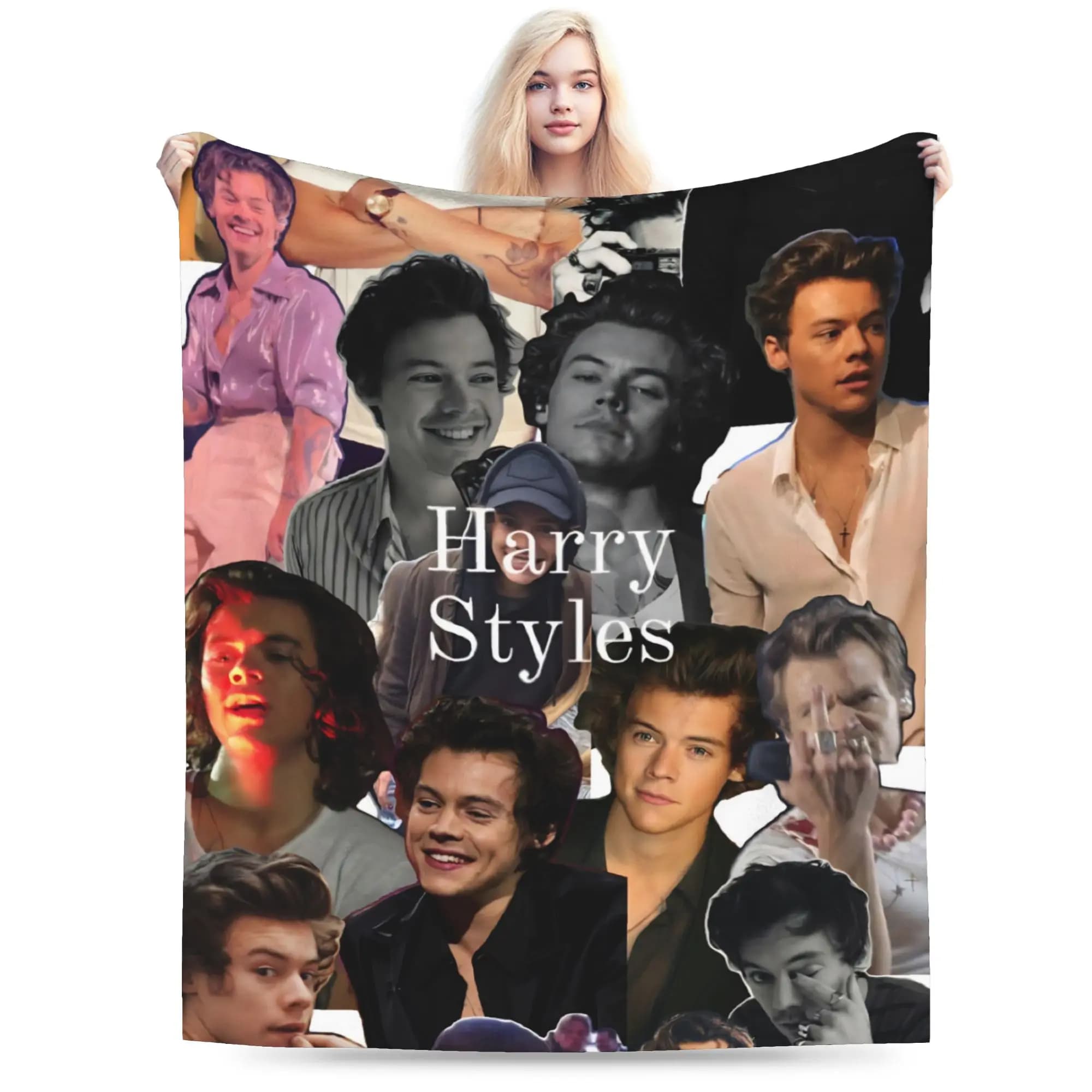 Harrys Styles Blanket Fleece Spring/Autumn Multi-function Lightweight Thin Throw Blanket for Bed Outdoor Quilt