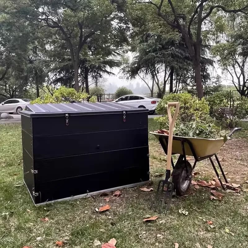 Large Outdoor 880L Compost Bin Rugged Door Easy to Assemble - Screwless Shed and Storage Products