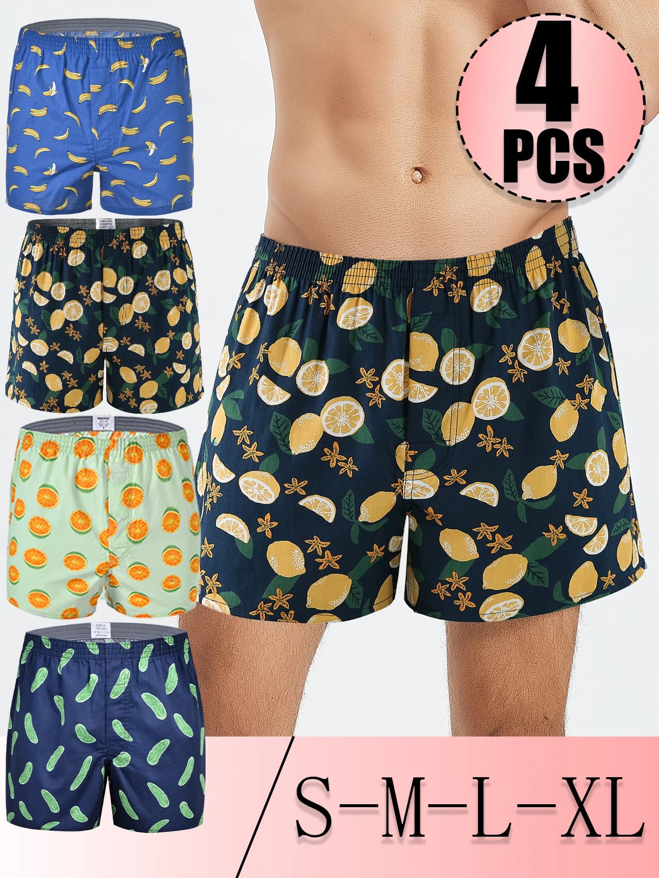 4PCS Men'S High-Waisted Hip-Lifting Boxer Briefs - Stretchy Soft Breathable Underwear With Adjustable Elastic Waistband, Plaid Grid Pattern, Multi-Color Options For Running, Workouts & Casual Wear, Modern Grid Pattern | Highelasticity Fabric