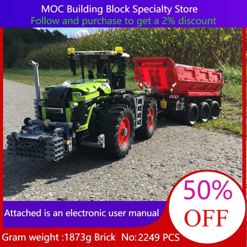Modello di blocco 2249 parti MOC auto compatibile con 42054 set rimorchio ribaltabile trattore per ragazzo adulto bambini regalo di Natale