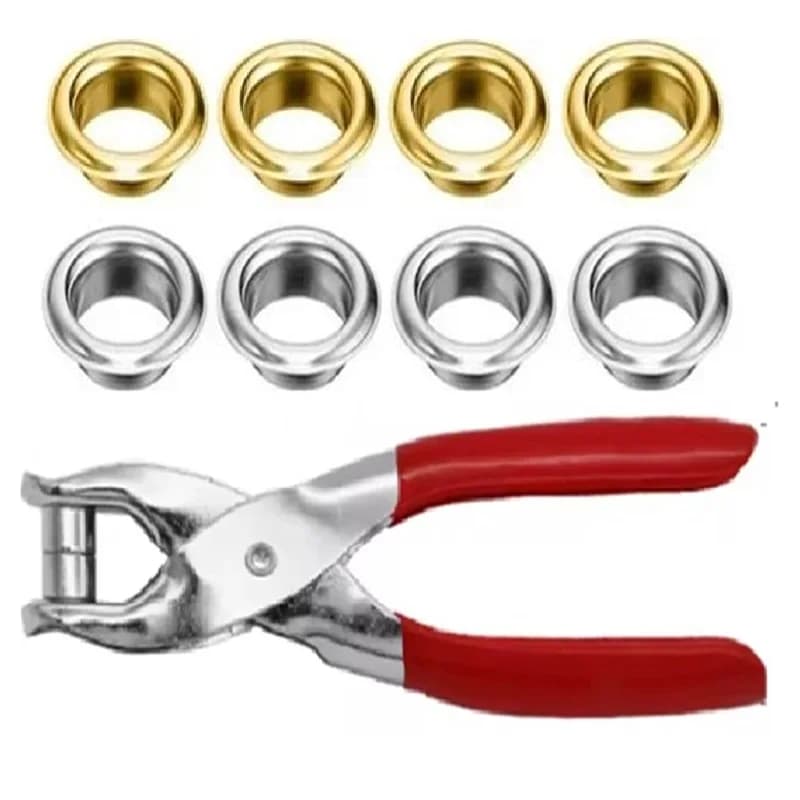 100pc 4mm Bottoni con fibbia Kit occhielli in metallo Kit occhielli in metallo Set occhielli per scarpe Set di anelli di tenuta Strumento per cucire per vestiti con cintura in tessuto in pelle