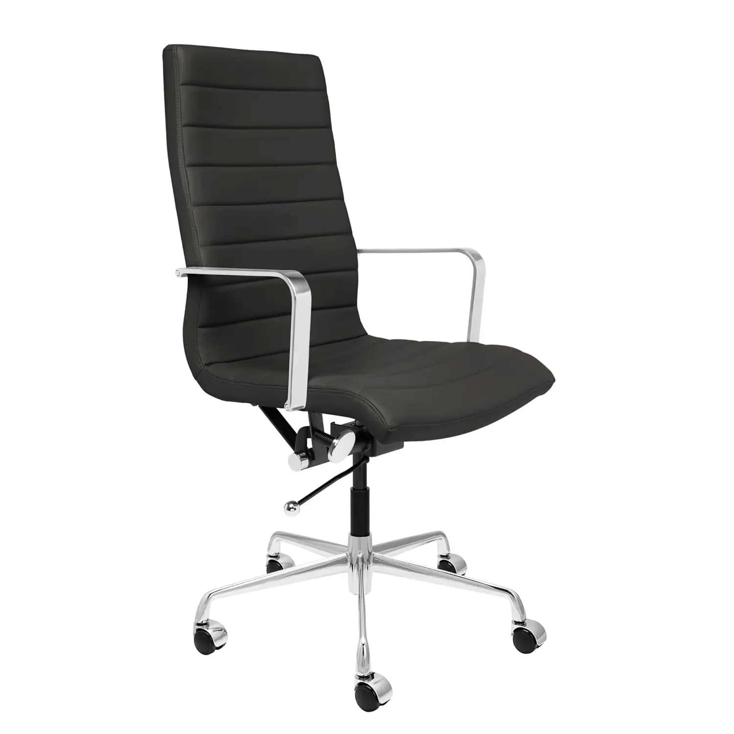 Sedia da Ufficio Ergonomica con Schienale Alto, Girevole, in Ecopelle, con Braccioli Imbottiti, per Scrivania Computer, Personalizzabile