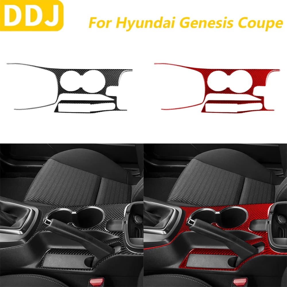 Per Hyundai Genesis Coupe 2013-2016 Console centrale in fibra di carbonio Pannello portabicchieri Pannello decorativo Accessori auto Adesivo