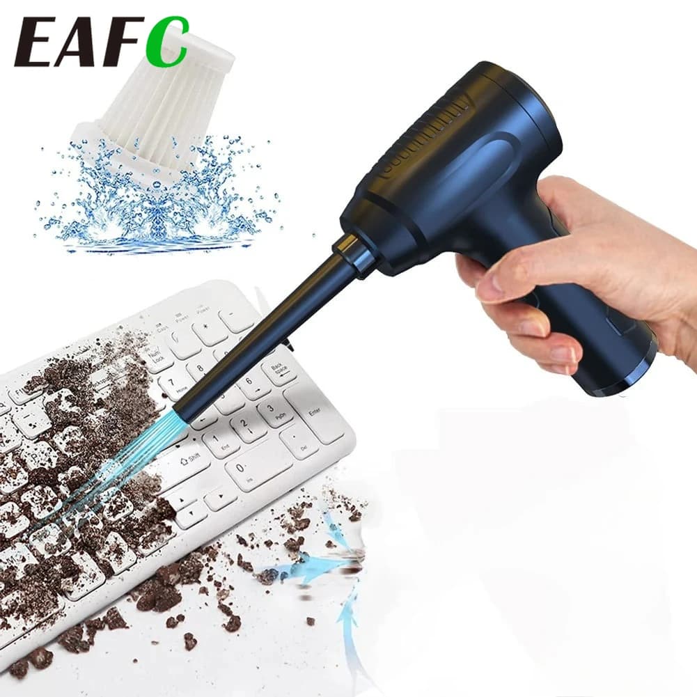 EAFC Aspirapolvere per auto USB Soffiatore per polvere Palmare senza fili Potente pistola ad aria ricaricabile per PC Spolverino per la pulizia della casa dell'auto