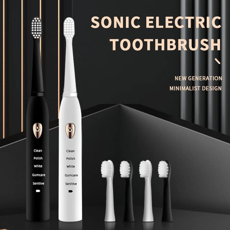 Jiansai adult black classic electric toothbrush adult mode 5 marches charging USB IPX7 waterproof electric