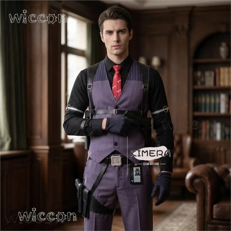 Halloween Cosplays Neverness To Everness Skia Furry Suit – Coat + Vest + Pants + Belt + Bag + Badge, Full Set Gift