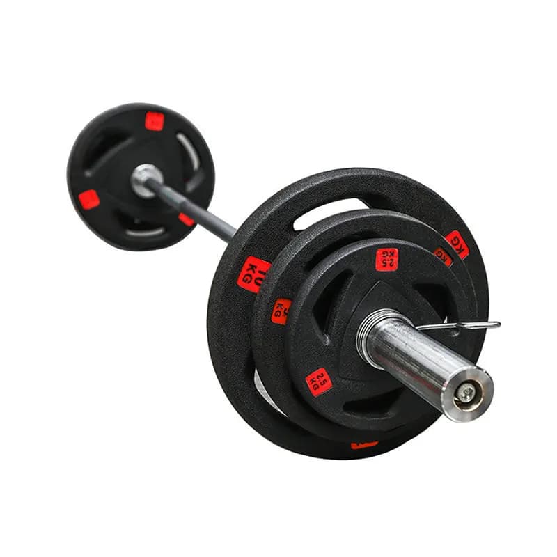 Black Rubber Weights Plates for Weight Lifting with Balancers for Fitness Gym Training Customized 3 Hole Discs