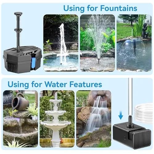 8W Solar Fountain Pump With 3000mAh Integrated Power Bank, Pond Filter System, 8 Spray Nozzles For Outdoor Water Gardens And