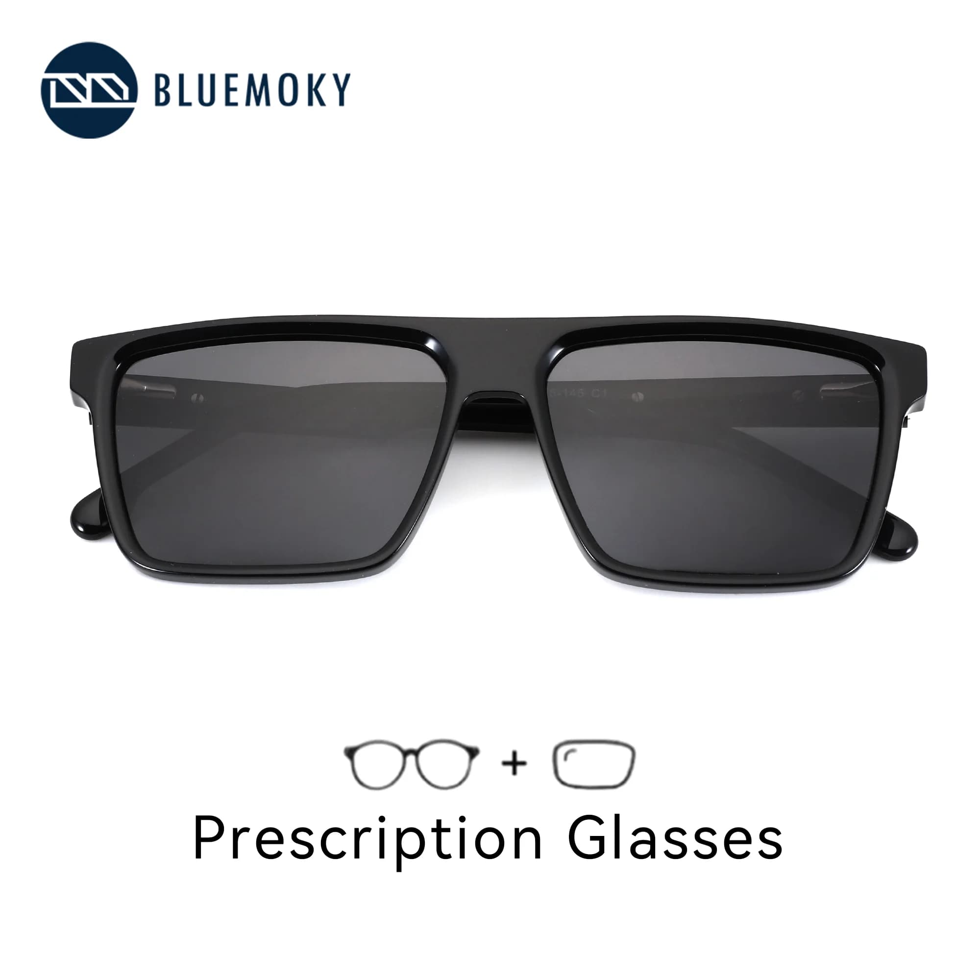 BLUEMOKY M Size Acetate Rectangle Prescription Sunglasses Male Progressive UV400 Polarized Optical Sun Glasses Myopia