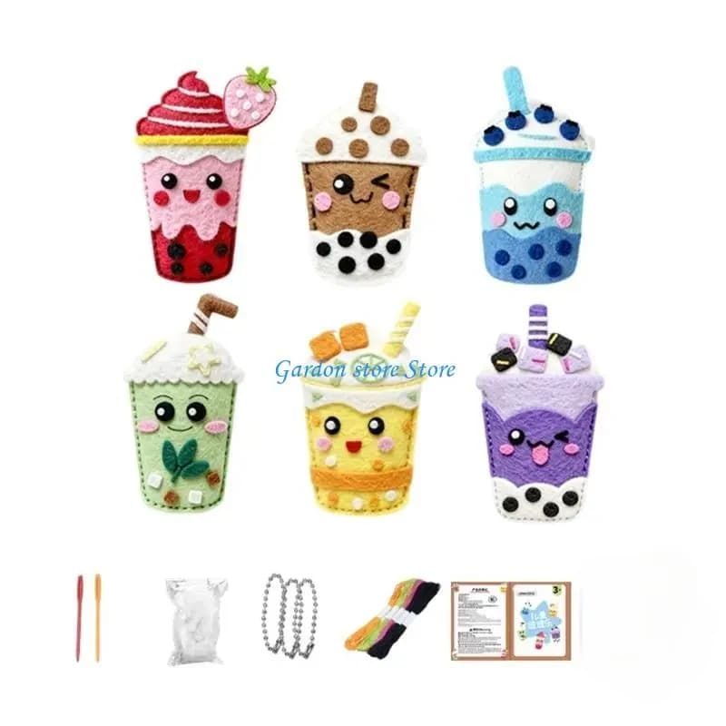 Kids Felt Sewing Kit Non Woven Fabric DIY Handmade Craft Set Safety Stitch Educational Toy Improve Concentration Creative Making
