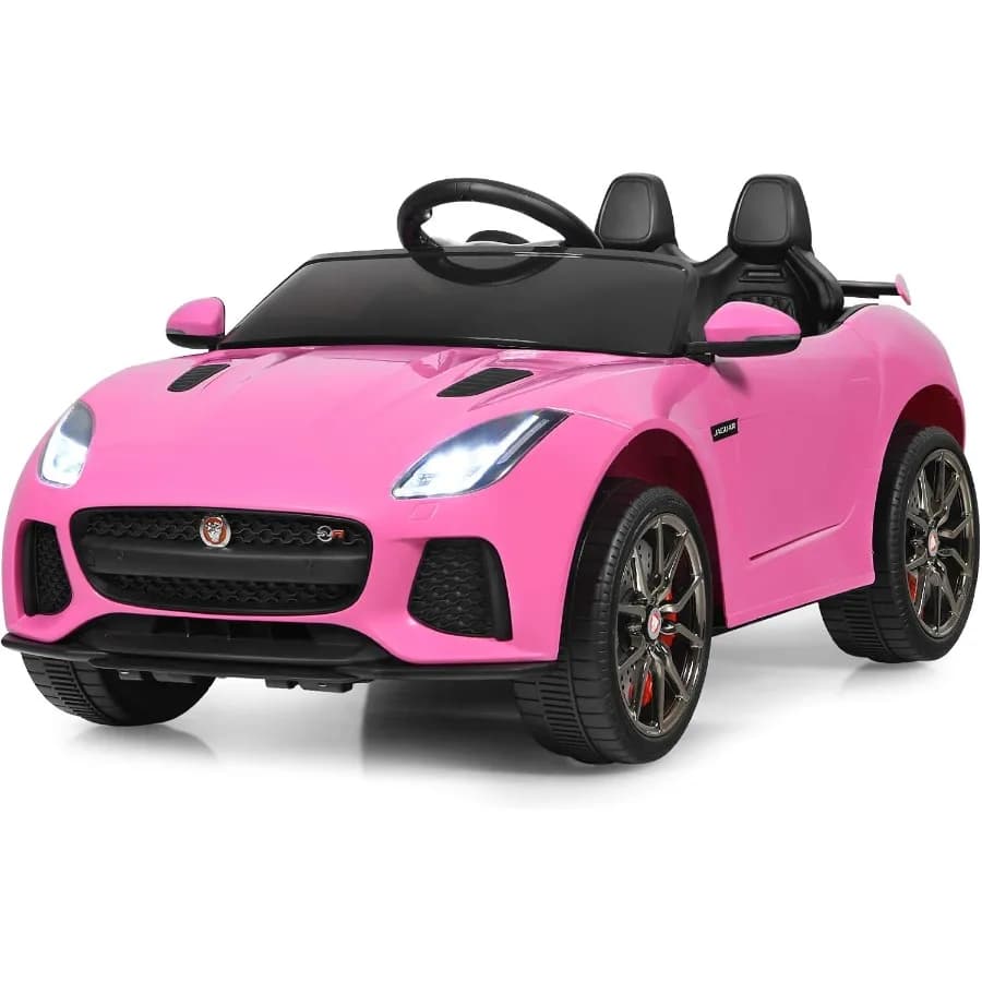 Auto Elettrica per Bambini 12V con Licenza Ufficiale Jaguar F-Type SVR, Veicolo a Batteria con Telecomando, Luci Anteriori/Posteriori, MP3/Musica/3 S