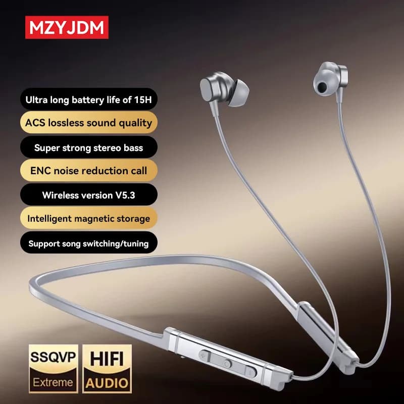 Sports Earrings Wireless Bluetooth5.3 HiFi Stereo In Ear Headset Gaming ENC Headphones with noise reduction Headphones with microphone