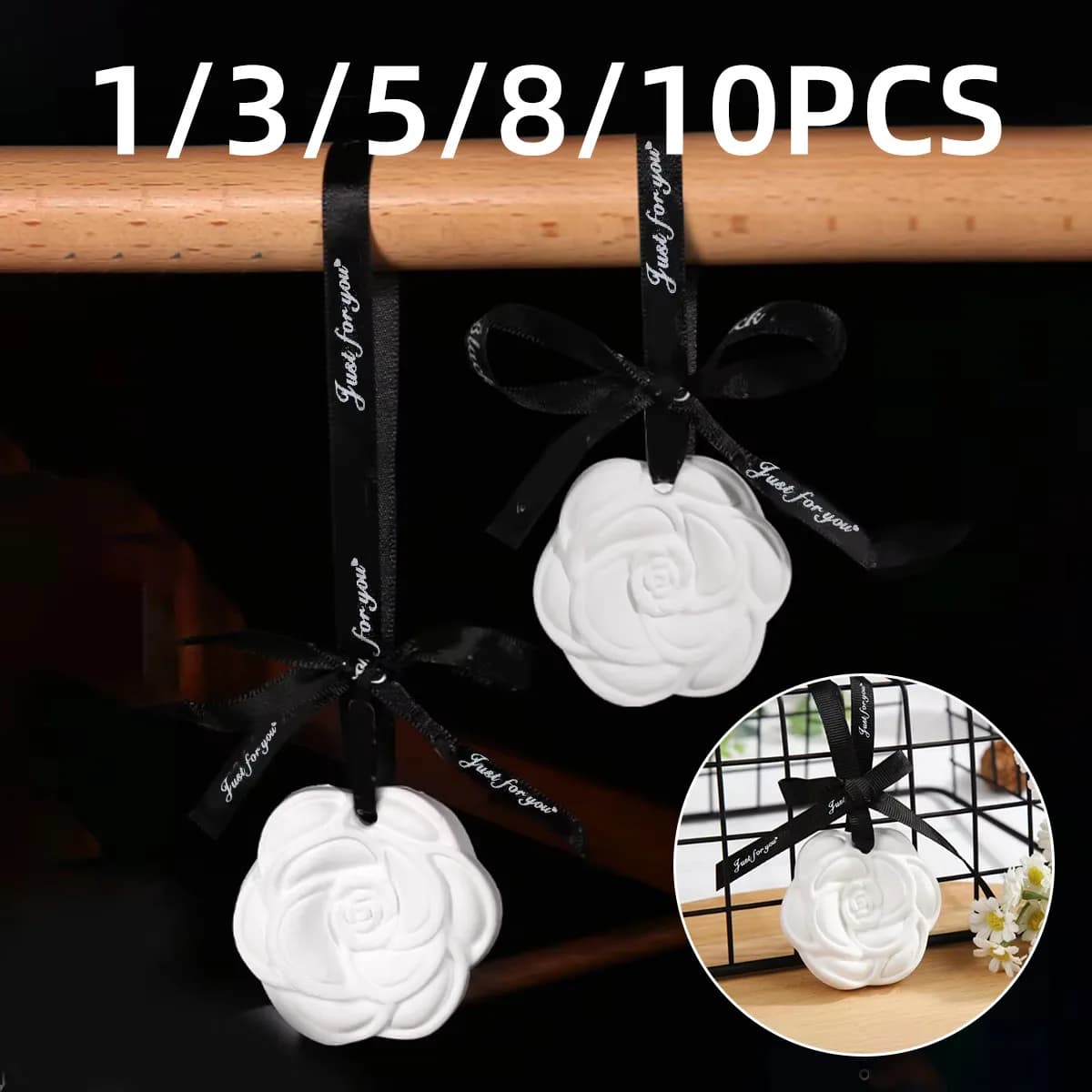 1/3/5/8/10PCS Gardenia Gesso Perfumed Long-term fragrance Extended fragrance Suitable for home office mirror Auto Ecc