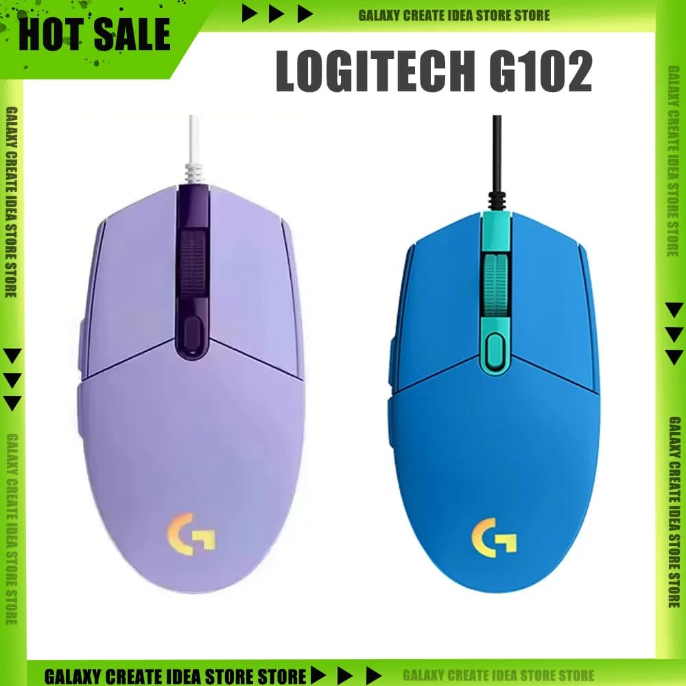 Mouse da Gaming Cablato Logitech G102, Mouse Ergonomico Lightsync RGB, 8000DPI, Leggero, Accessori per PC Gamer, Regalo