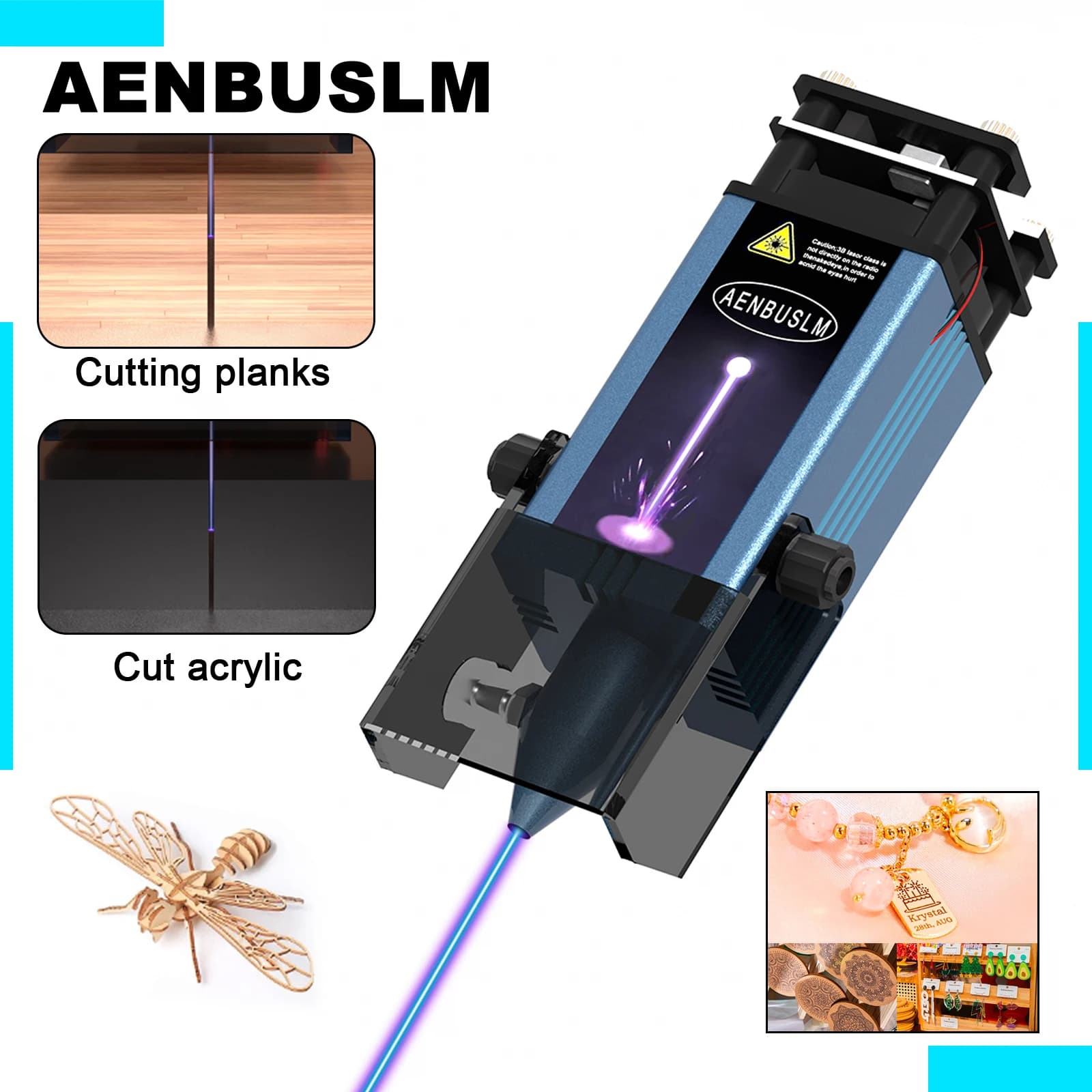 AENBUSLM 40W 80W Laser Cutting Module 450mm Blue Light Laser Engraving Head with Air Assist Woodworking Cutter CNC Laser Engrave