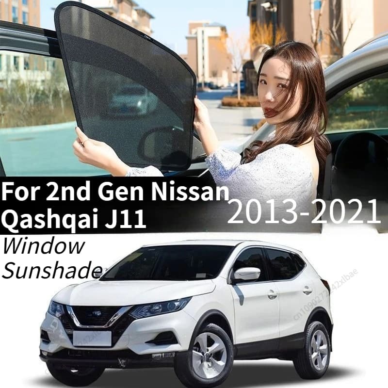 Parasole in rete per parabrezza, tendina per telaio del finestrino anteriore per Nissan Qashqai J11 2013-2021, su misura per parasole per telaio del parabrezza