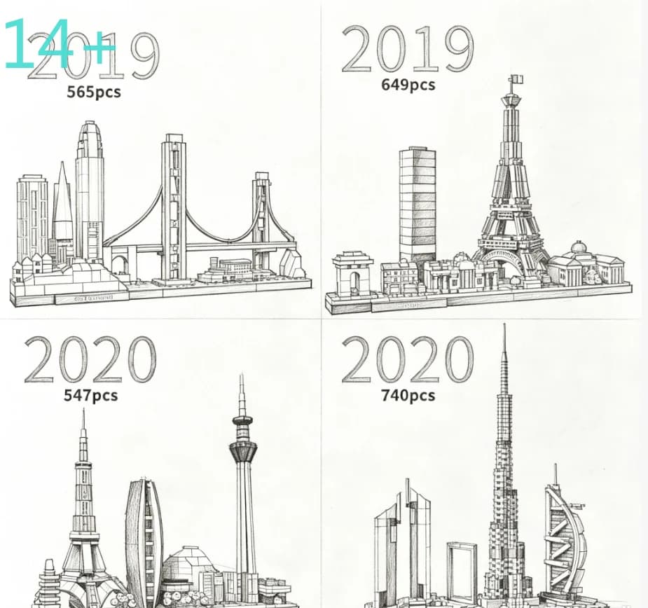 The Cheapest "famous city building" building blocks assembly compatible parts, 2016-2022 adult collection-level buildings