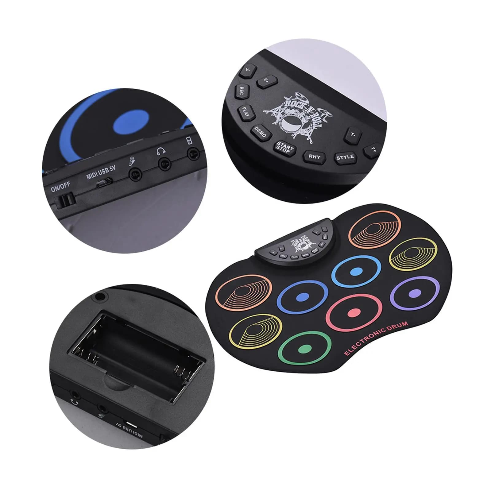 Set di batteria elettronica Pratica compatta per batteria per regalo di compleanno per bambini