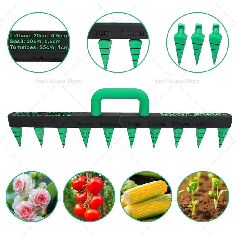 Convenient Seed Drilling Machine Land Fast Hole Punching Gardening Semi-adjustable Spacing Tool Vegetables/Fiori Seed Plants