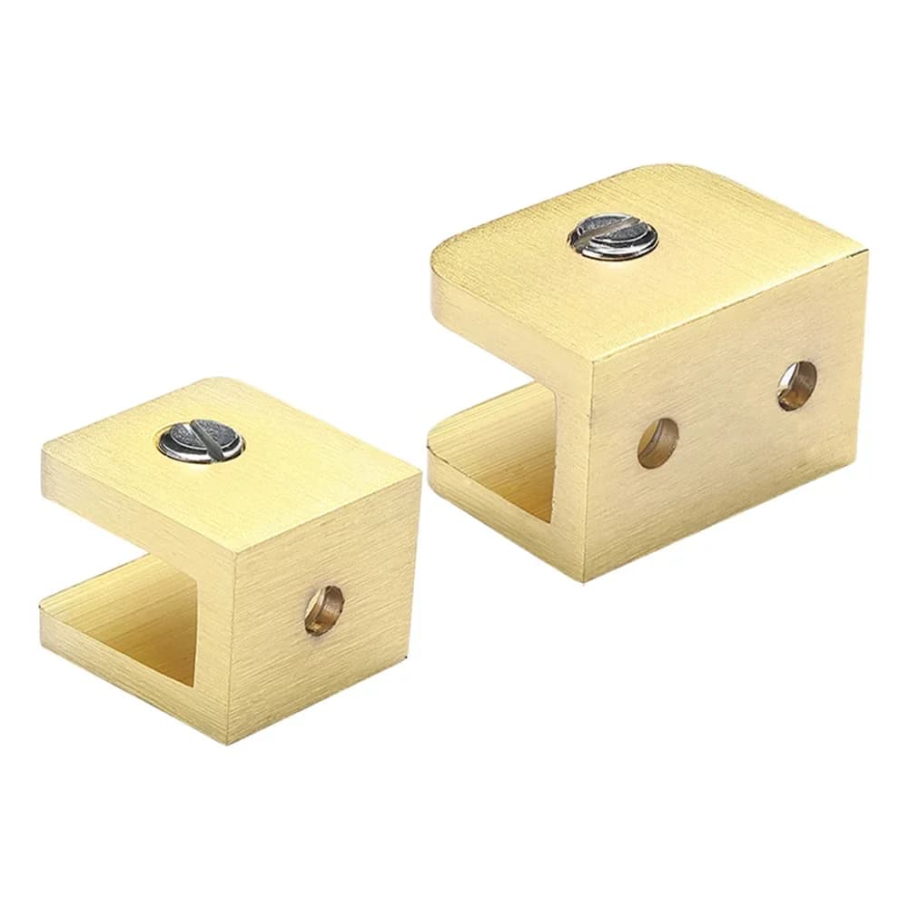Supporto per viti con misurazione manuale della deviazione, staffa di supporto, clip fissa per vetro, in rame spazzolato oro per WC