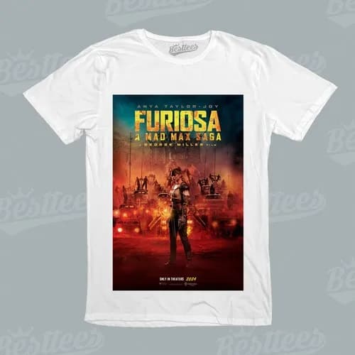 T-shirt lunga/corta unisex artistica e colorata Mad Furiosa Max Woman Power Saga