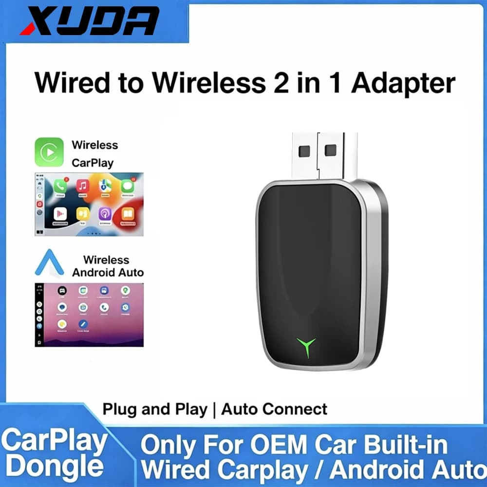 Adattatore Wireless 2in1 per CarPlay e Android Auto, Mini Box Intelligente Plug and Play Universale per Nissan