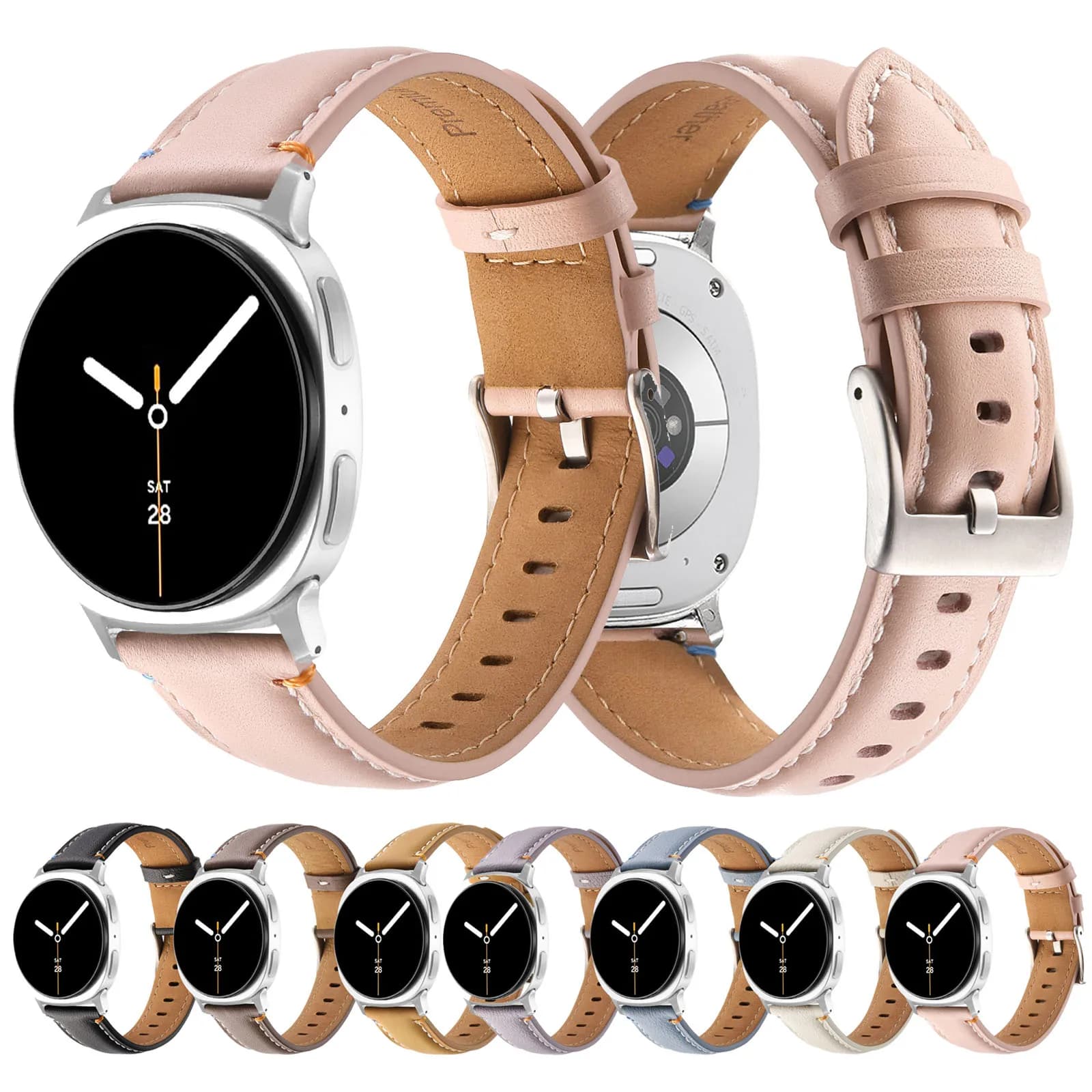 Cinturino in vera pelle a sgancio rapido per Samsung Galaxy Watch 8 cinturino 44mm 40mm cinturino correa per Galaxy Watch 8 classic 46mm