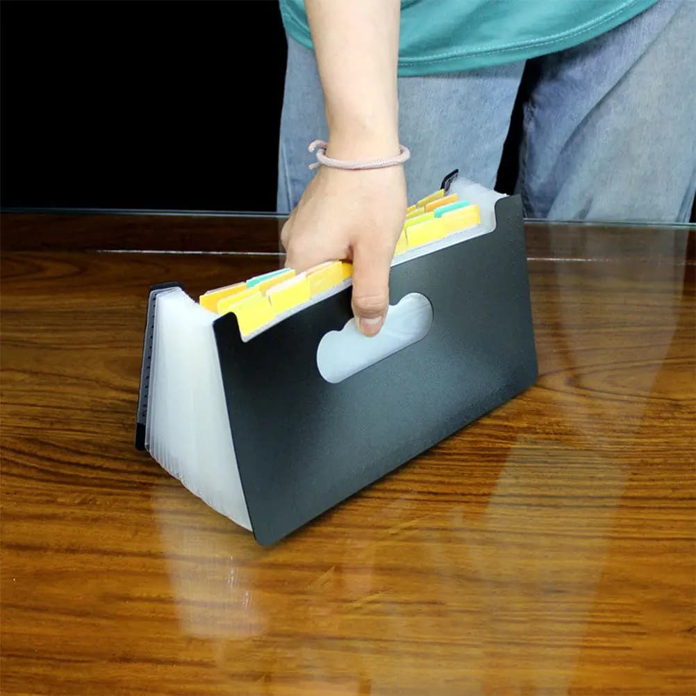 Cartella Portadocumenti Espandibile A6 in Plastica, Organizzatore Portatile Leggero per Ufficio e Casa, Ideale per Contratti