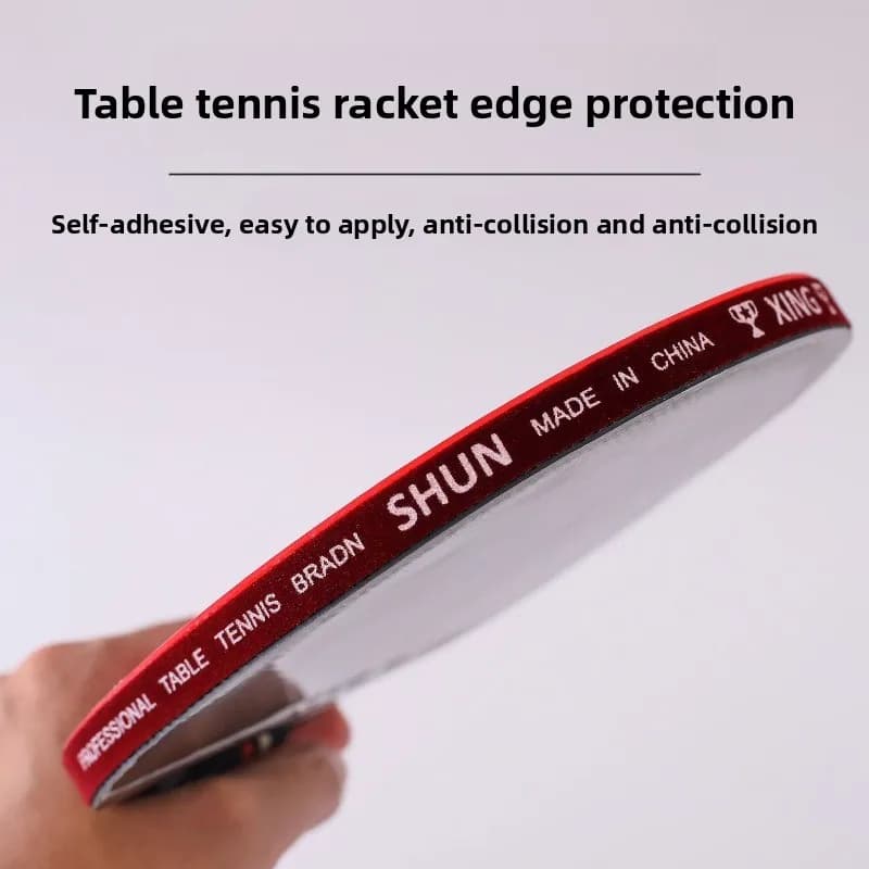 3 Pezzi Protezione Bordo Racchetta da Ping Pong, Striscia Protettiva Adesiva Anti-Collisione Ispessita Resistente all'Usura con Flock