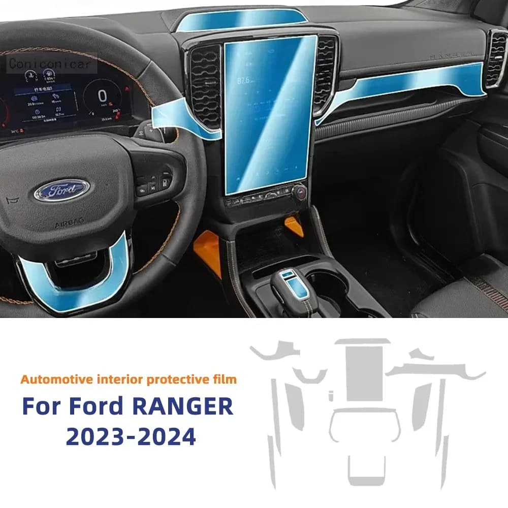 Interni del Pannello del Cambio di Navigazione Auto TPU Opaco Trasparente Pellicola di Protezione Anti-Graffio Adesivo Per Ford Ranger 2023 2024 PPF